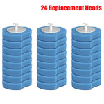 brosse toilette jetable 32 têtes remplacement moderne blanc bleu rond souple opaquet