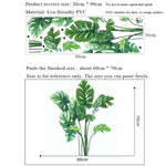 décoration murale stickers feuilles tropicales modernes autocollants botaniques vertes minimalistes