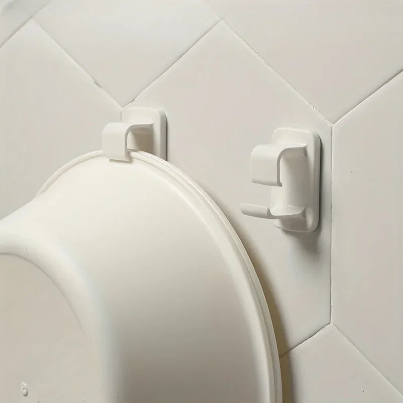 crochets adhésifs muraux blancs support rangement cuisine salle bain planches outils transparents