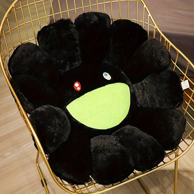 peluche fleurs stylisées noir vert blanche contemporaine cartoon douce ornementale suspension chambre enfants