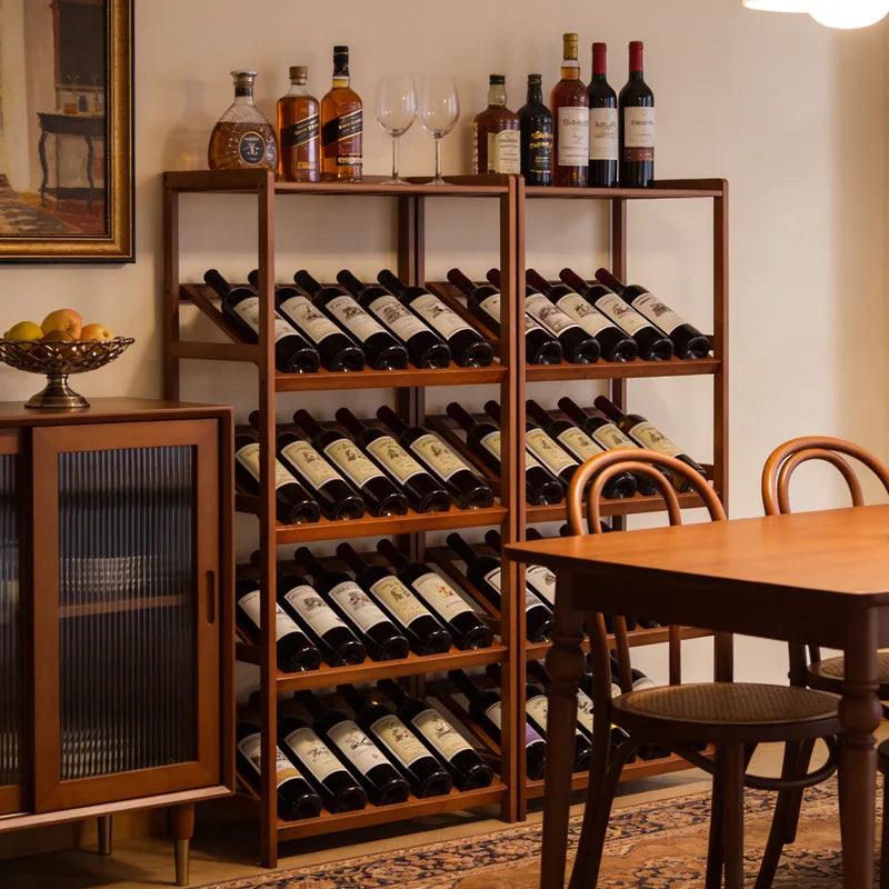 présentoir bouteilles vin bois naturel moderne étagères murales salon decoration meuble almacenamiento bouteilles vin