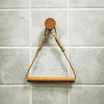 porte rouleau papier toilette bois marron blanc minimaliste moderne cuir inclusion métal doré