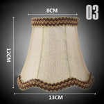 abat jour tissu broderie dorée vert clair rouge beige gris rose pâle classique tassel