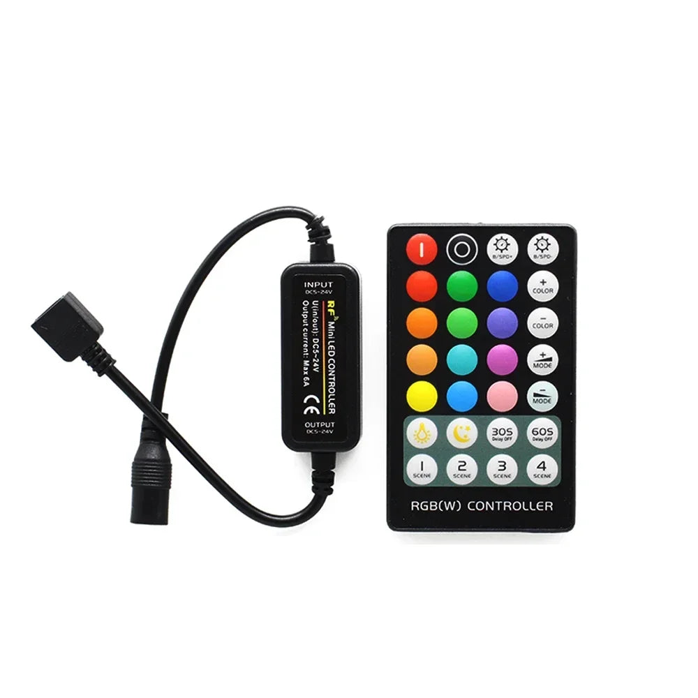 contrôleur lumière led rgb rgbcct 12v 24v remote control noir boutons colorés moderne fonctionnel