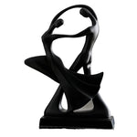 figurines humaines enlacées noir blanc sculpture résine moderne minimaliste