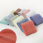 serviette face carrée coton marron rouge bleu vert rose blanc