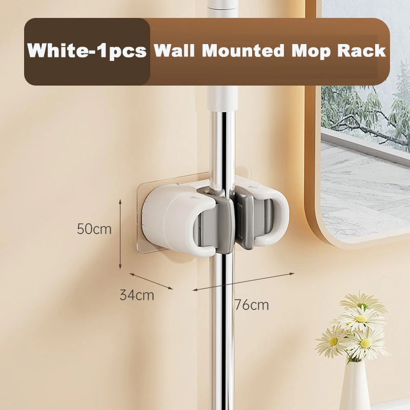 support mural moderne ustensiles cuisine balais organisation salle bain adhésif respectueux environnement gris blanc