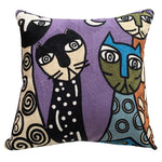 taies d'oreiller multicolores brodées motif abstrait moderne coussin décoratif carré linge coton 45x45cm