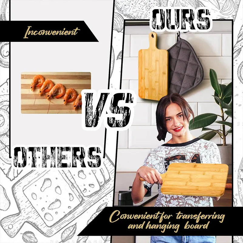 planches découper bambou naturel rectangulaires respectueuses l'environnement modernes 35cm 18cm