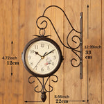 horloge murale double face vintage fleurs chiffres romains métal couloir chambre salonextérieur patio jardincouloir