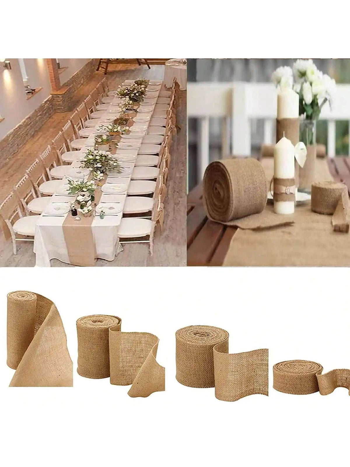 tapis juteux rustique toile jute mariage décoration événementnel nappe matériaux naturels textures grossières