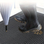 tapis d'entrée moderne imperméable antidérapant résistant l'eau noir maille fine facile nettoyer porte sol