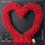 arche decorative coeur roses rouges blanches evenements anniversaires fete mariage deco romantique lettres lumineuses