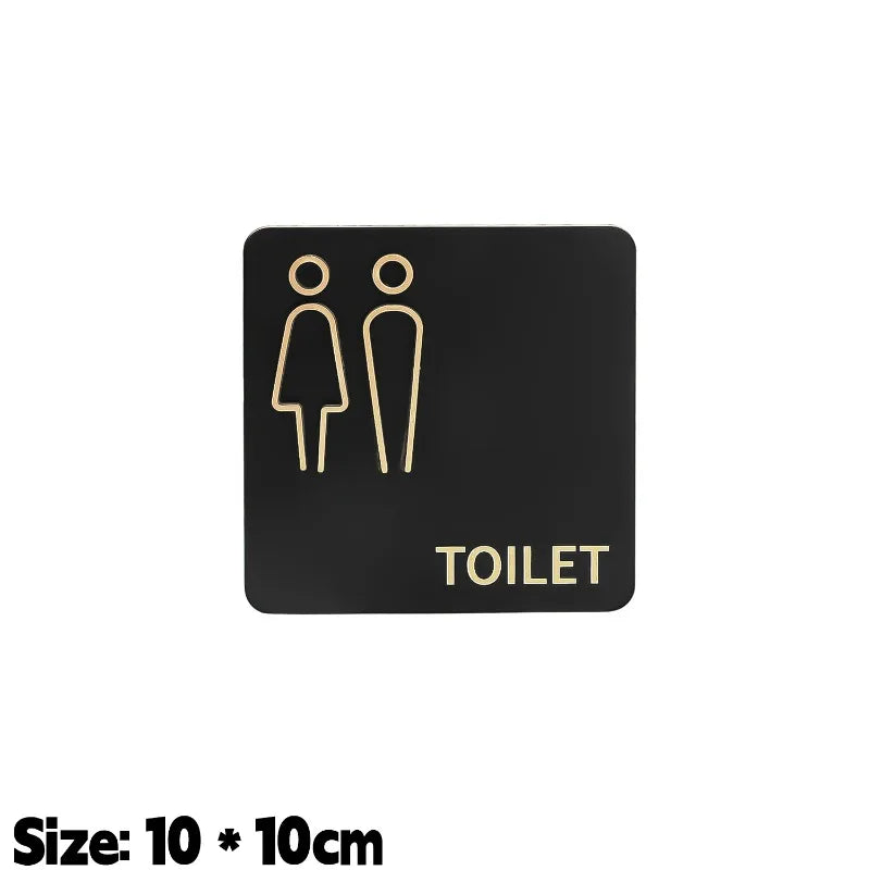 panneau toilette moderne adhésif symbole homme femme wc handicapé noir doréscrição