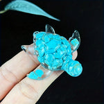 bijou tortue décoration colorées brillantes décoratif opaque multicolore verte bleue