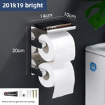 porte rouleau papier toilette acier inoxydable argenté moderne adhésif sans perçage double rouleau support