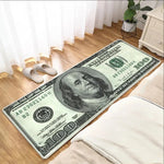 tapis géométrique billet dollar moderne rectangle salon polyester antidérapant feutre