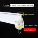 rideau rail courbé flexible blanc moderne rainures horizontales roulettes support mural