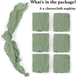 serviettes gaze lin vert olive élégantes rustiques modernes maison restaurant mariage pièces 20x20cm