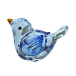 ornement décoration maison oiseau verre bleu vert transparent artisanal moderne statuette collectionnée