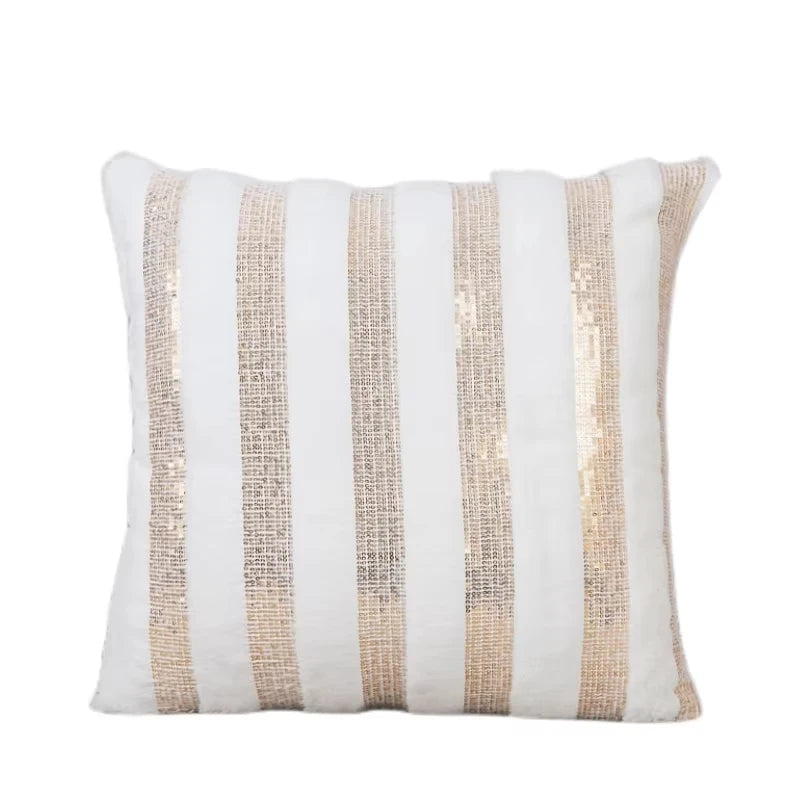 housse coussin géométrique doré moderne 100 polyester 30x50 45x45 blanc or décoration chambre voiture