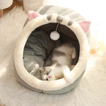lit chat confortable vert gris rose doux velouté coussin bâtonnet jouet antiderapant