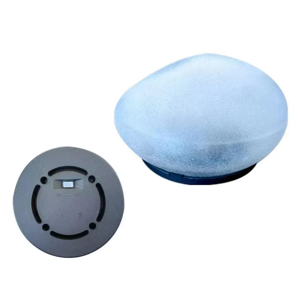 lumière solaire led jardin blanc jaune bleu galet zen minimalisteextérieur poser