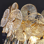 Suspension lumineuse moderne cristal doré transparent salon chambre 2000 82000 lumens