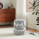 tabouret rotatif rembourré polyvalent bois massif vintage moderne coussin imprimé floral