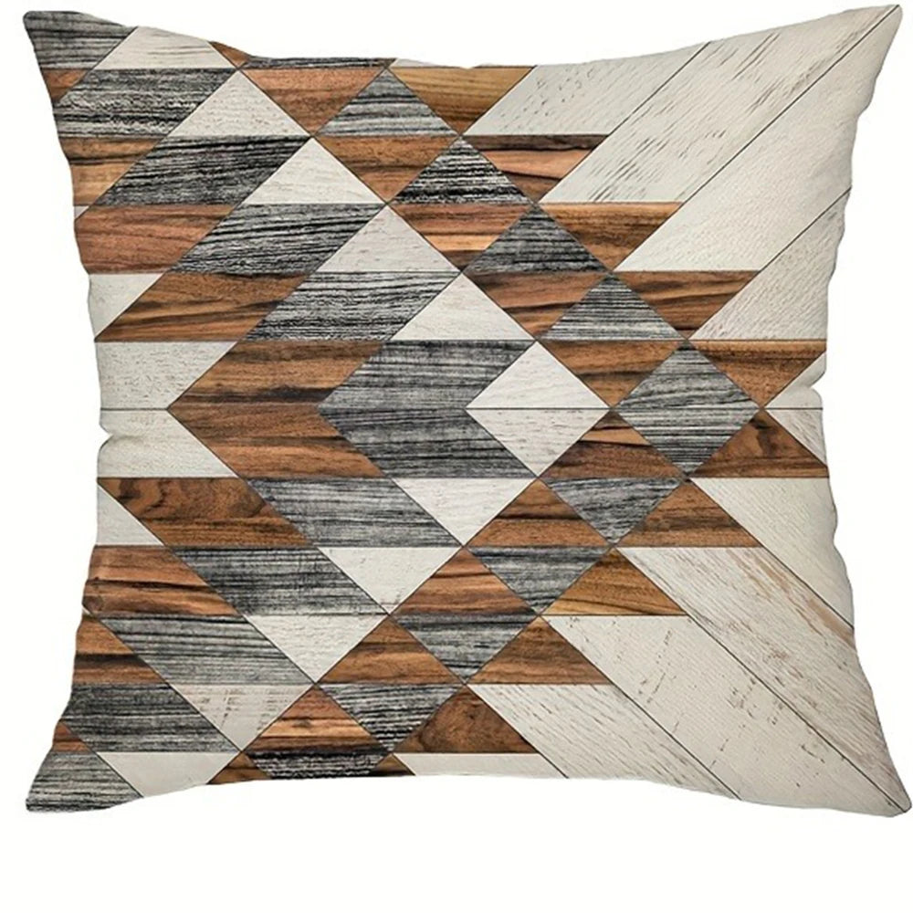 taies d'oreiller géométriques moderne 100% polyester noir blanc marron gris lit opaques moderne