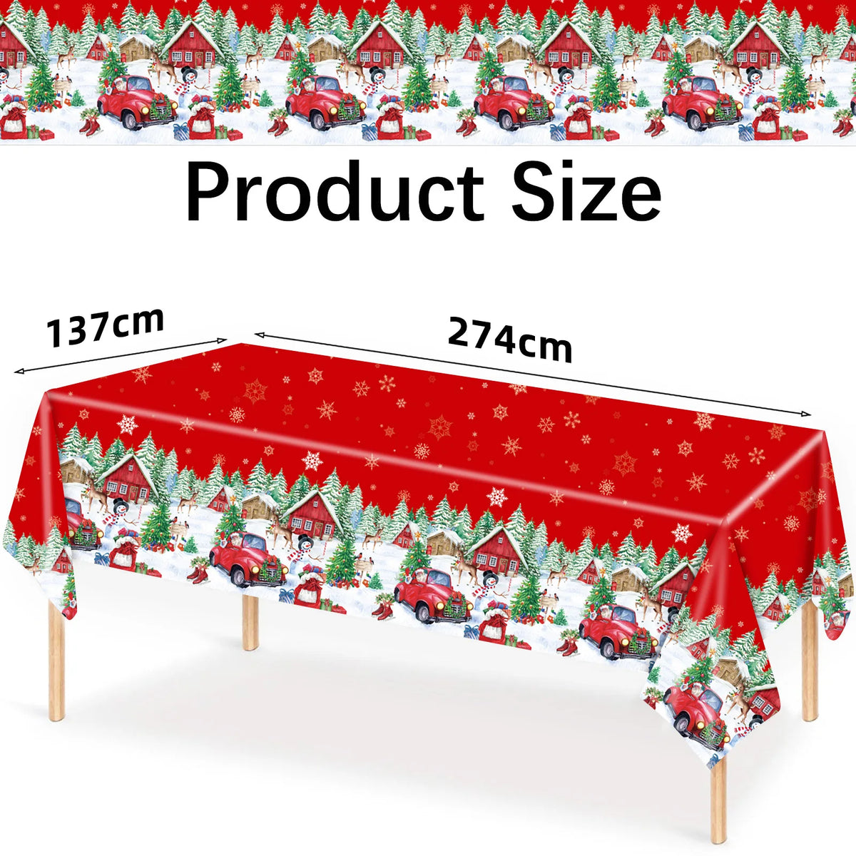 nappe jetable noel camions rouges maisons sapins motifs animaux festive rouge blanche verte festive