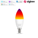 ampoule led intelligente e14 wifi zigbee multicolore blanc moderne minimaliste contrôle app smartphone