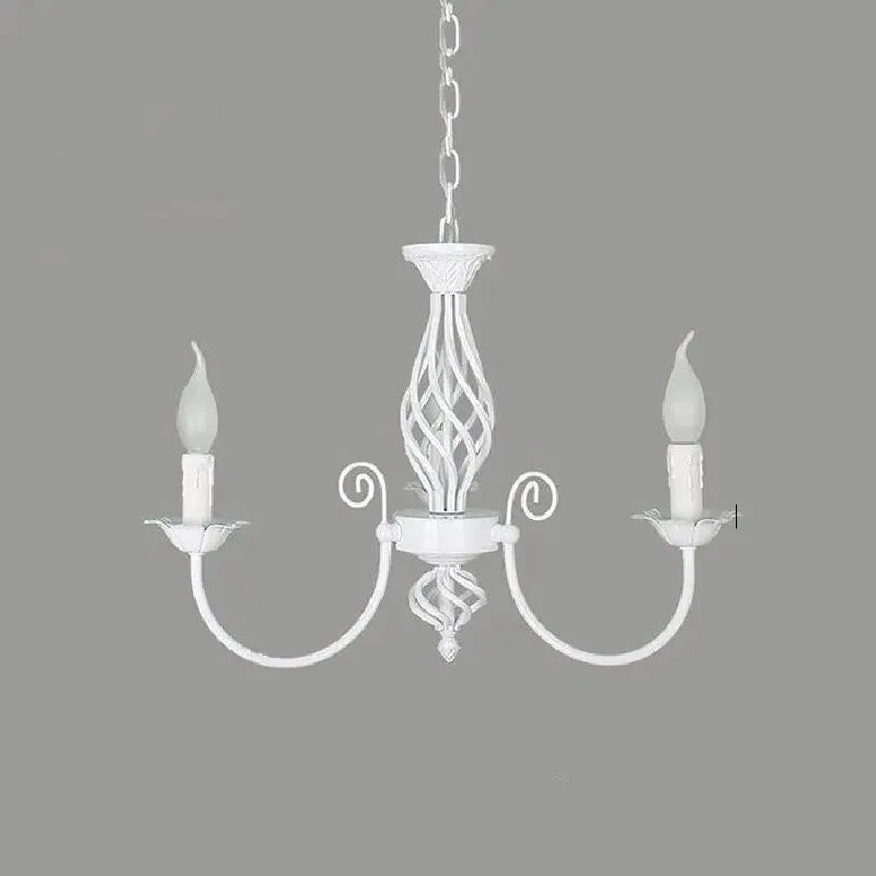 lustre pendentif blanc classique ampoules éclairage salon chambre restaurant vintage métal