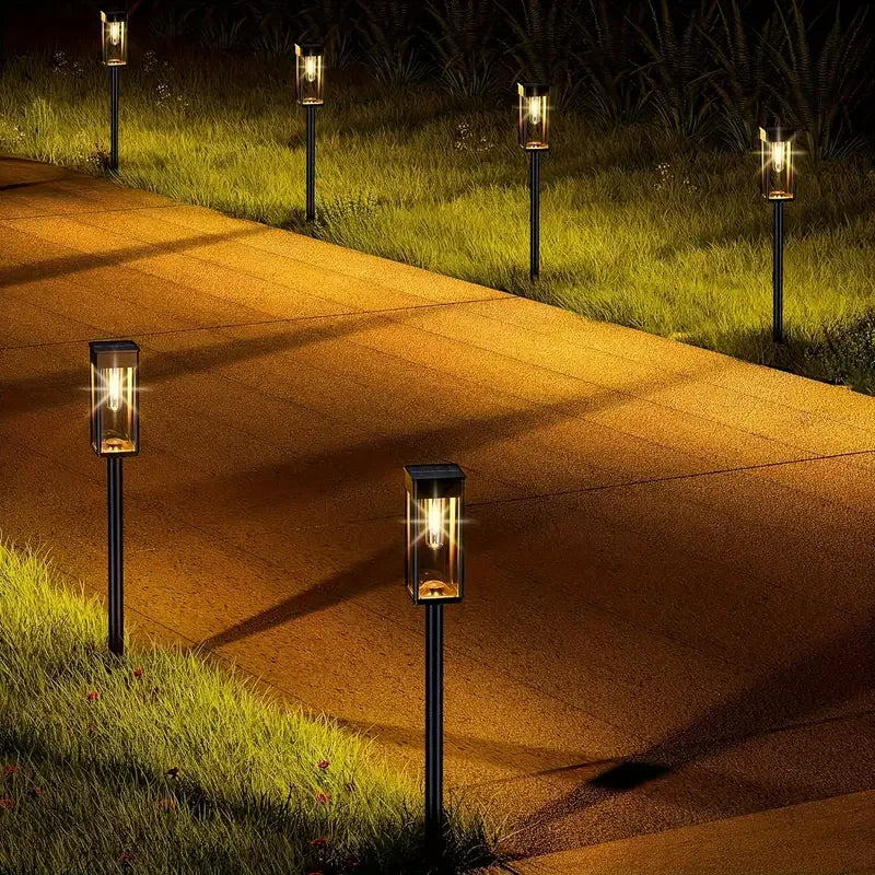 lumière solaire jardin auto allumage 6v transparente moderne noire piquetextérieur