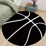 tapis rond moderne motif basket noir blanc anti dérapant 40x40 80x80 120x120 cm chambre