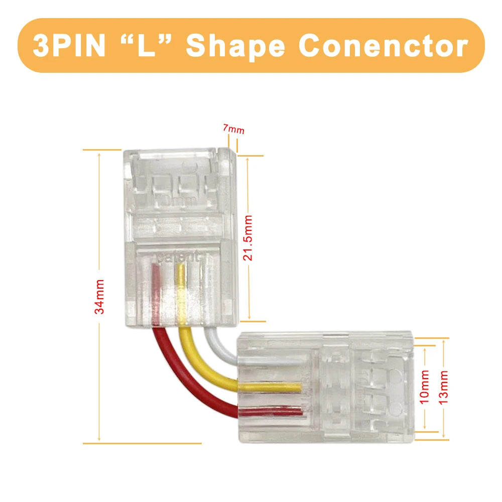 connecteur led shape transparent moderne clips câbles colorés instructions 4pin 3pin