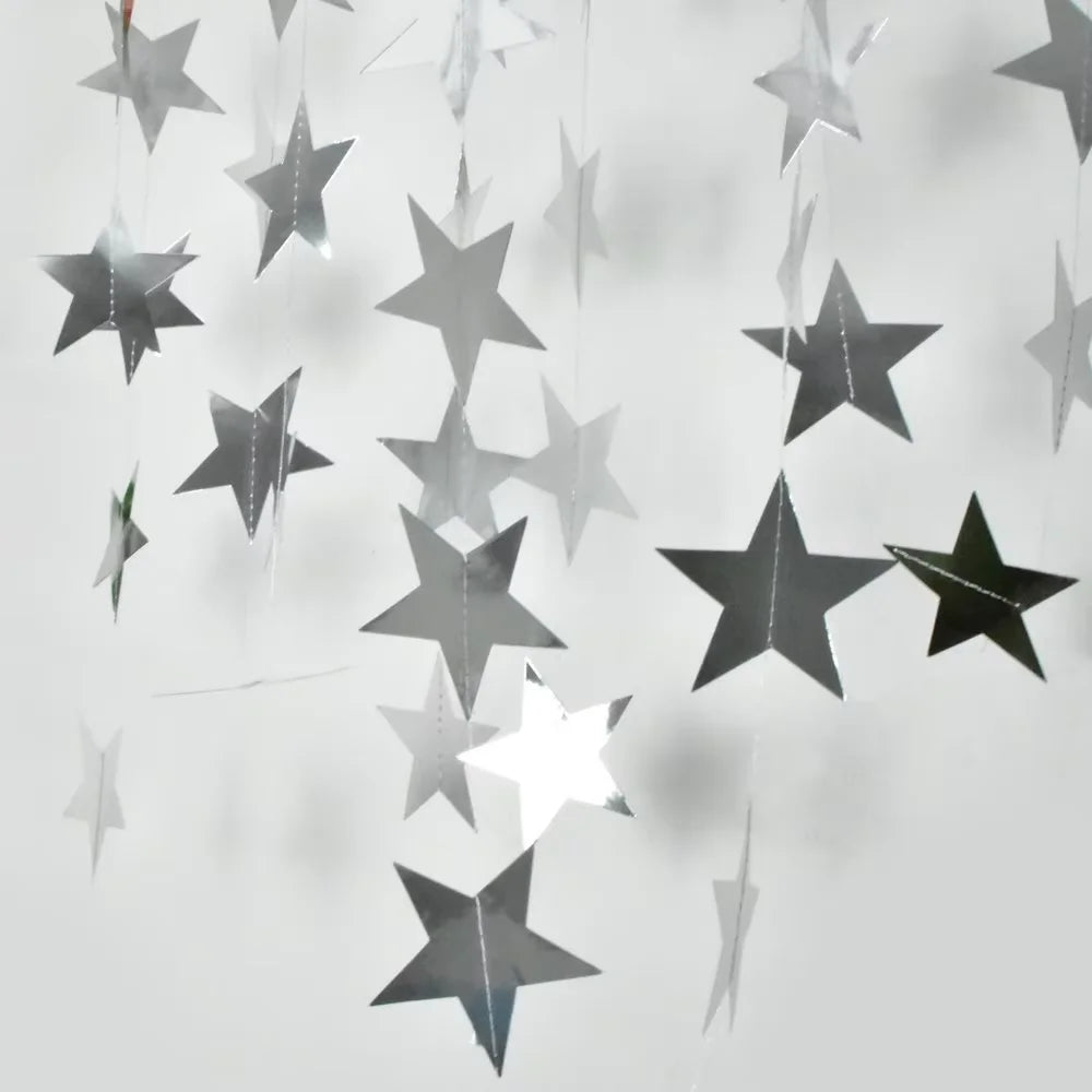 décoration murale guirlande papier or étoiles simple mariage 2m 4m festive opacité