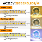 ruban led flexible autocollant 220v blanc bleu decoration interieur exterieur jardin maison moderne