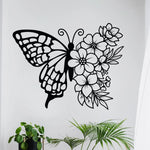 autocollant mural papillon fleur noir minimaliste chambre enfant décoration intérieure stickers adhésifs