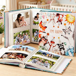 album photo moderne illustrations animales photos familiales blanc vert bleu