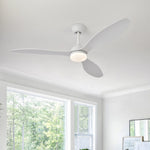 ventilateur moderne 42 inch blanc noir bois lampe intétrieure télécommande fixations ølets led