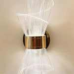 applique murale moderne blanc doré spirales ondulées led translucide chambre salon
