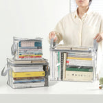 organisateur livres transparent noir poignées amovibles moderne pratique sac livres étudiant classe rangement ménage
