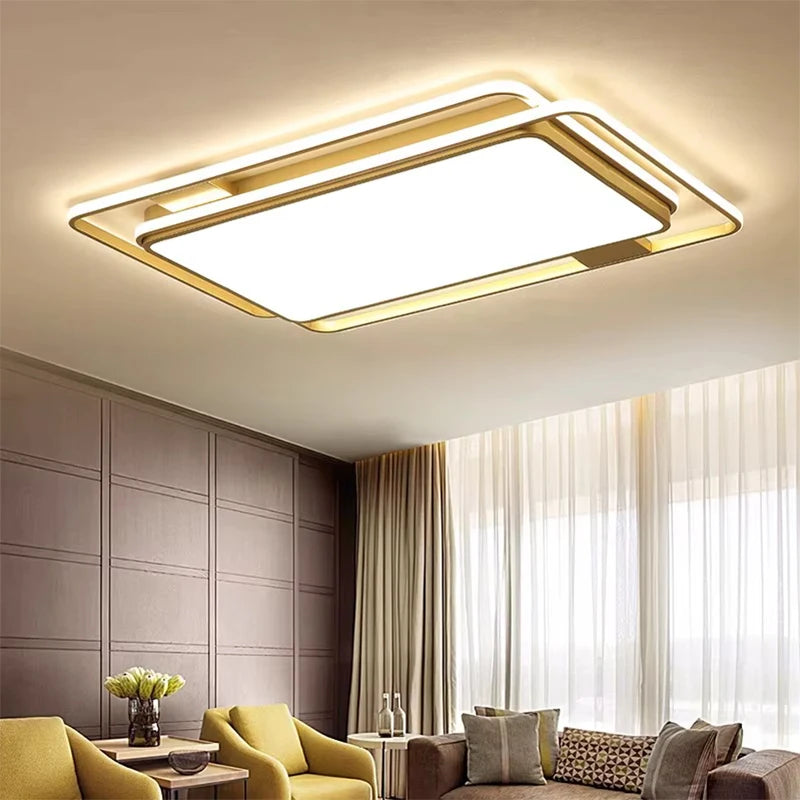plafonnier led moderne noir blanc doré minimaliste fer salon chambre