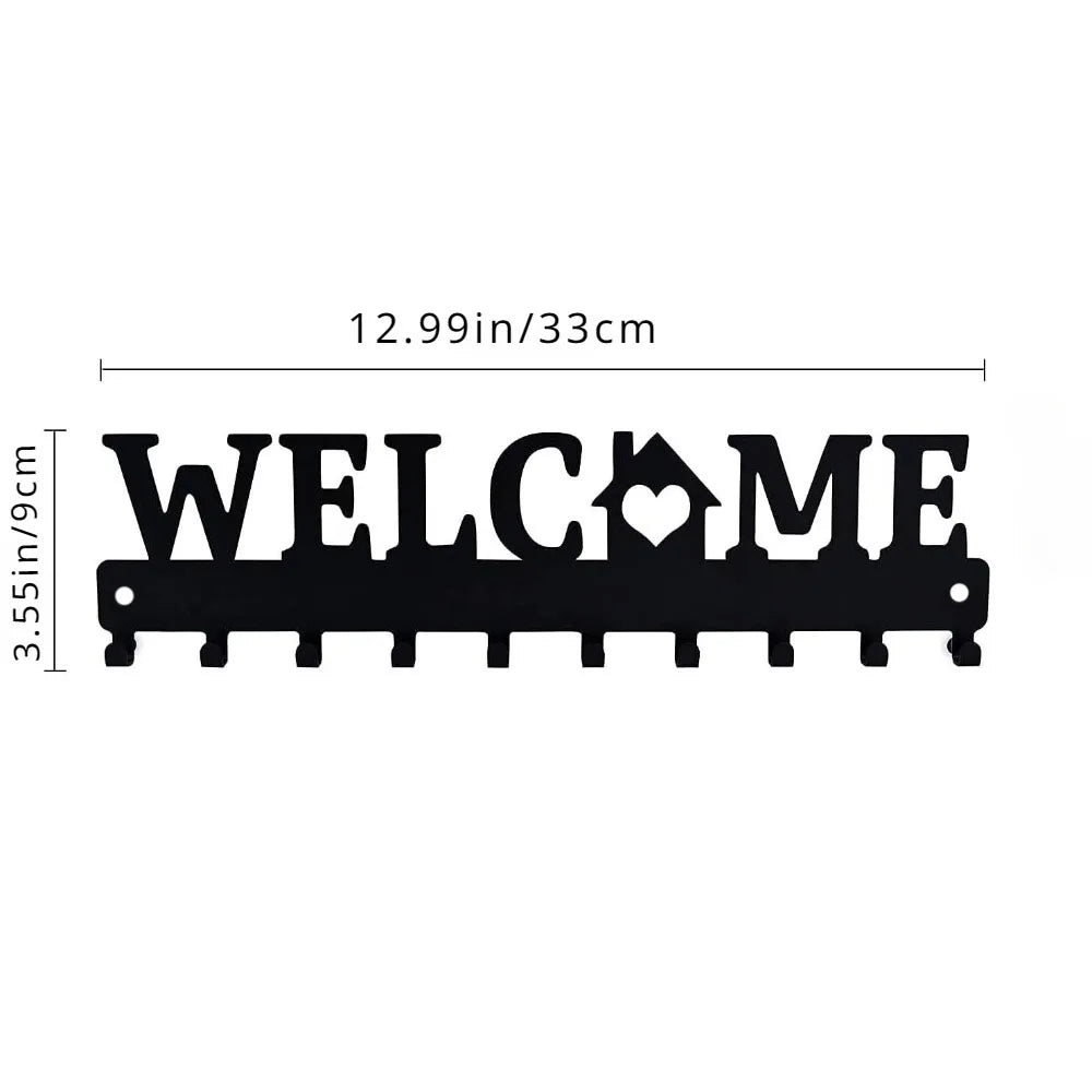 porte cle mural noir fer lettres sweet crochet organisation entree maison moderne