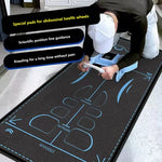 tapis fitness noir texture moderne lignes guidage scientifiques zone genoux debut pvc 150x60cm
