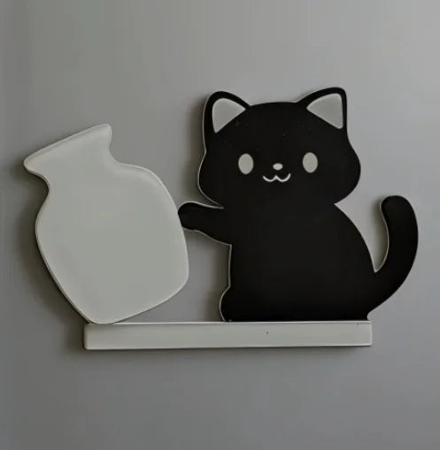 support pinceaux chat noir aimant moderne décoration intérieure animal compagnie dessin animé collection art