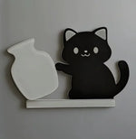 support pinceaux chat noir aimant moderne décoration intérieure animal compagnie dessin animé collection art
