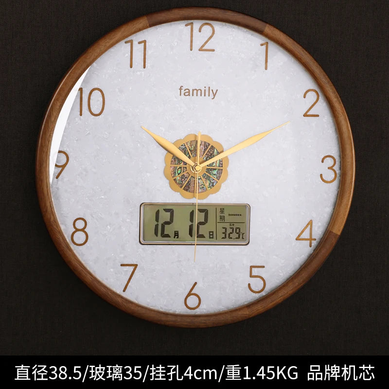 horloge murale moderne or marron asiatique décoratif salle mangerDecoration horloge digitale aiguille