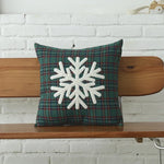 coussins brodés motif tartan vert rouge hoho joy noël decoration intérieure vintage moderne